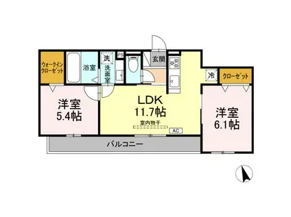 D-ROOM蘇原村雨町(2LDK/3階)の間取り写真