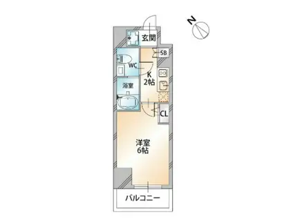 KDXレジデンス西船橋(1K/9階)の間取り写真