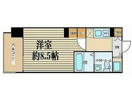 エステムプラザ梅田・中崎町IIIツインマークスノースレジデンス(1K/8階)の間取り写真