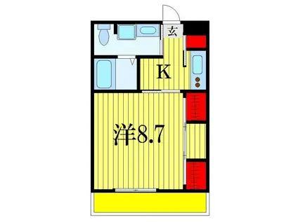リブリ・みどり野(1K/2階)の間取り写真