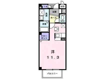 マルベリーII(ワンルーム/1階)の間取り写真
