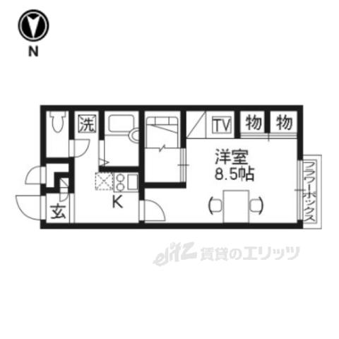 レオパレス ヴィラージュロータス(1K/2階)の間取り写真