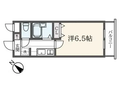 ソリッド磯子壱番館(1K/2階)の間取り写真