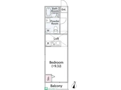アノンテラス目黒A棟(ワンルーム/2階)の間取り写真