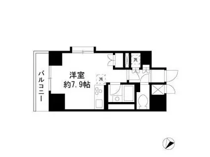 ダイヤモンドレジデンス勝どき(ワンルーム/4階)の間取り写真