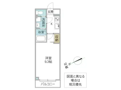 フィネストリーノ水戸南町(1K/1階)の間取り写真