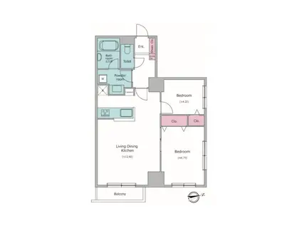 KDXレジデンス秋葉原(2LDK/6階)の間取り写真