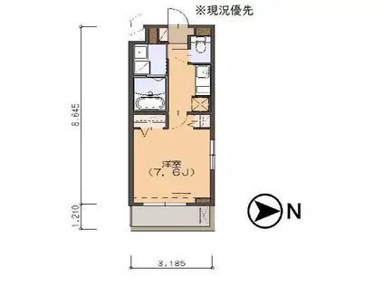 メゾン・ド・エール(1K/2階)の間取り写真