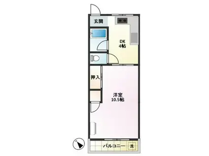 神保ビル(1DK/3階)の間取り写真