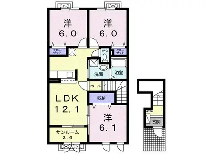 ロブレグランデドス(3LDK/2階)の間取り写真