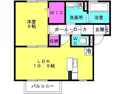 ガレリア グランデ(1LDK/1階)の間取り写真