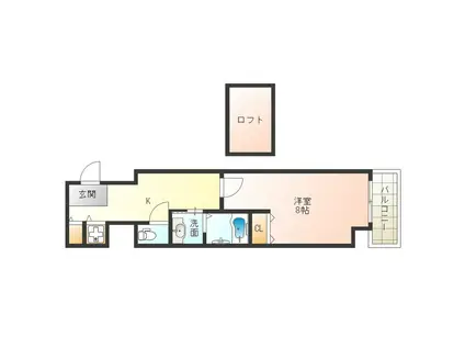 LAPLAN阿波座(1K/8階)の間取り写真