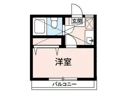 アルカディア(1K/2階)の間取り写真