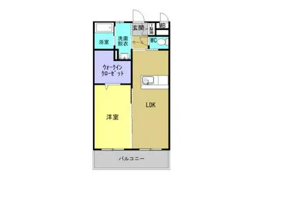 エステート早水(1LDK/1階)の間取り写真