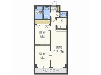 FARROCK AVENUE N41(2LDK/2階)の間取り写真