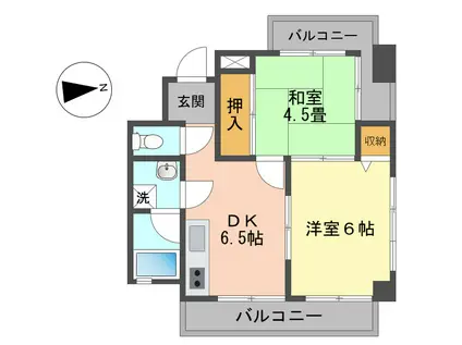 マンション紋(2DK/3階)の間取り写真