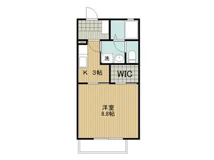 ピアチェーレ桜井(1K/1階)の間取り写真