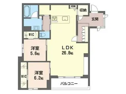 フォルモーサ(2LDK/2階)の間取り写真