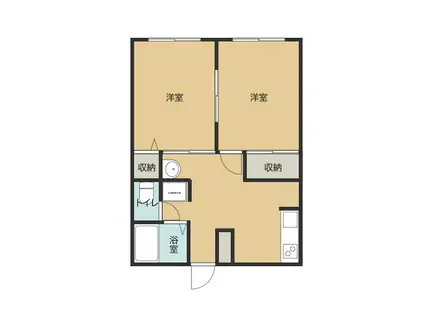 ひまわり館(2K/1階)の間取り写真