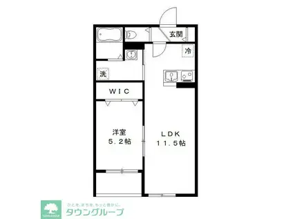 サンシャインみのり台(1LDK/1階)の間取り写真