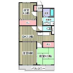 センターヒル橘(3DK/5階)の間取り写真