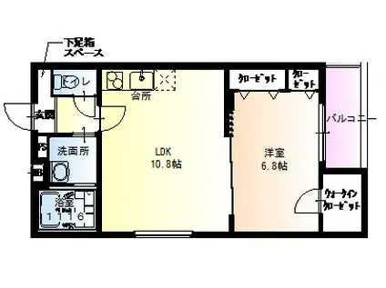 フジパレス諏訪ノ森VI番館(1LDK/1階)の間取り写真