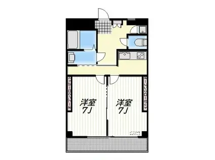 HILL TOP高輪(2DK/3階)の間取り写真