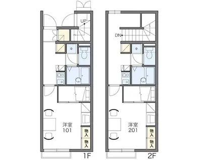 ダンデライオン III号棟(1K/2階)の間取り写真