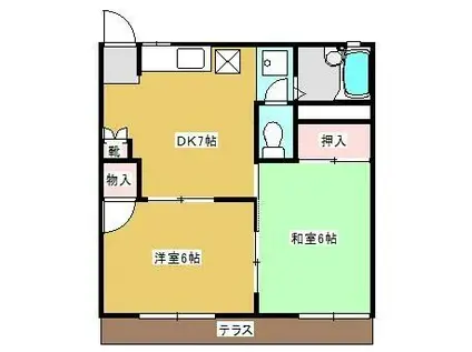 スクエア津田沼(2DK/1階)の間取り写真