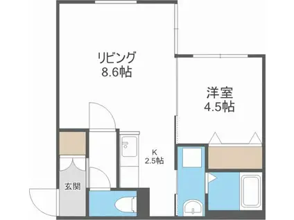 RJ PLACIDO(1LDK/3階)の間取り写真