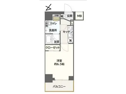 スパシエイラーレ横浜(1K/5階)の間取り写真