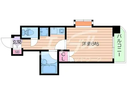 エルプラド楠風(1K/8階)の間取り写真