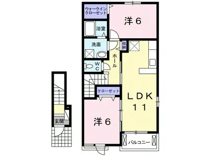 フォレスタ橋本 I(2LDK/2階)の間取り写真