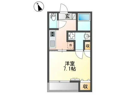 グレース石山(1K/2階)の間取り写真