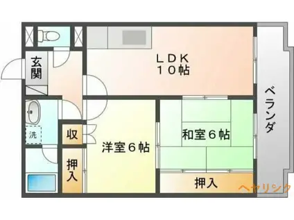 ベルメゾンI(2LDK/3階)の間取り写真