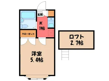 コーポ長島(1K/2階)の間取り写真