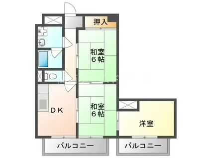 門真グランドハイツ(3DK/8階)の間取り写真