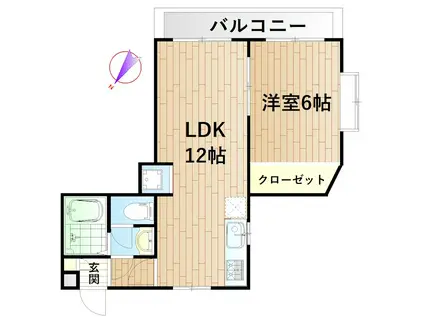 フルハウス(1LDK/3階)の間取り写真