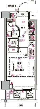 ARCOBALENO MUSASHIKOYAMA(1K/4階)の間取り写真