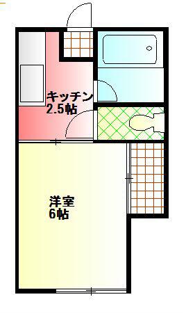 フジハウス(1K/2階)の間取り写真
