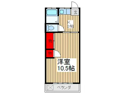 日成コーポ(1K/1階)の間取り写真