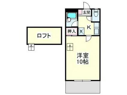 ヴィラルバ・エス(1K/2階)の間取り写真