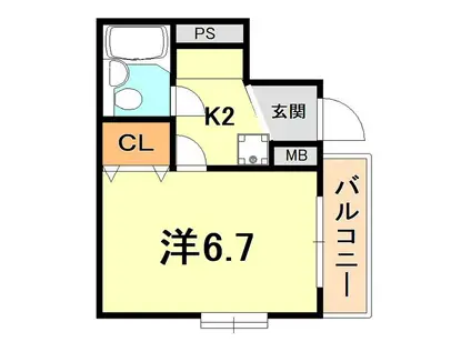 レジデンス石屋川(1K/5階)の間取り写真