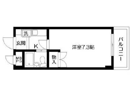 パウゼホイッスヘン(1K/3階)の間取り写真