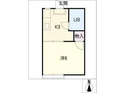 前山コートハウス(1K/1階)の間取り写真