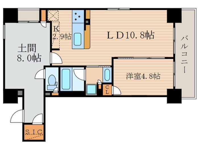 SOHO烏丸(1SLDK/4階)の間取り写真