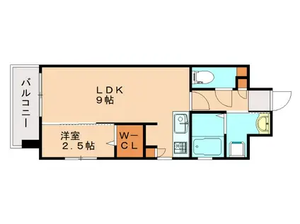 グランパーク博多ウエスト(1LDK/7階)の間取り写真