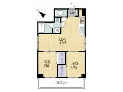 駒込マンション(2LDK/2階)の間取り写真