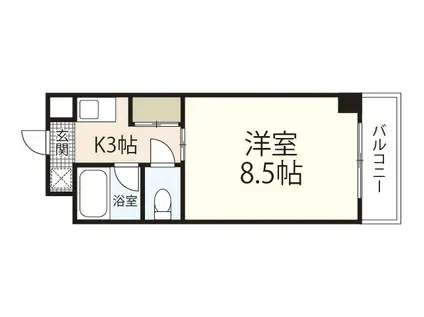 フレア21三篠(1K/7階)の間取り写真