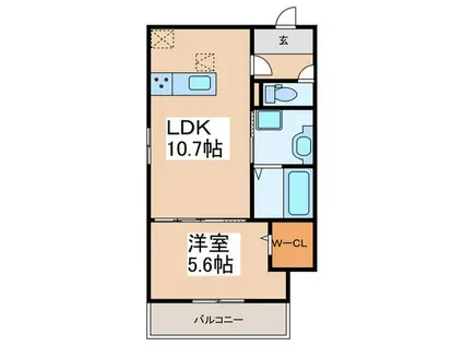 レクタス(1LDK/1階)の間取り写真